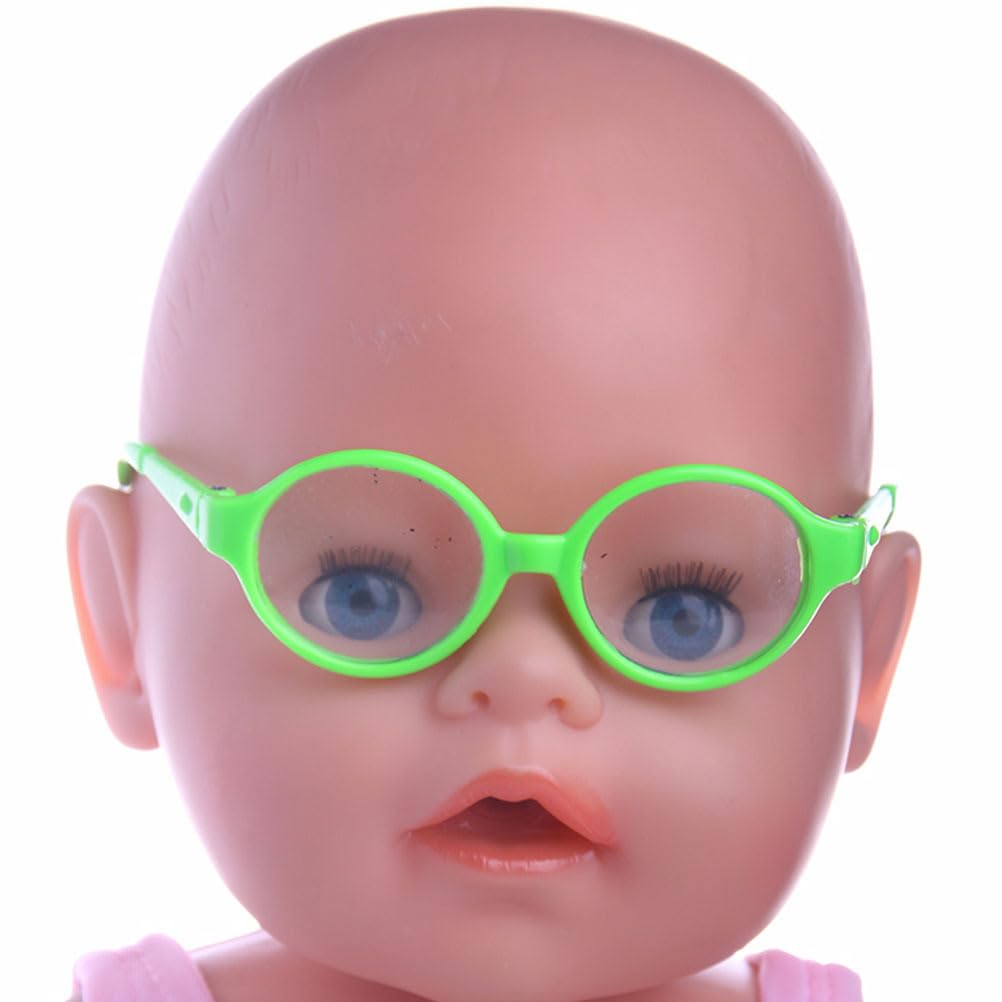 Girl Toys 3 Pairs Doll Glasses Doll Eyeglasses Miniature Plastic Glasses Round Glasses Frame Mini Glasses for 18 Inches Dolls Toy
