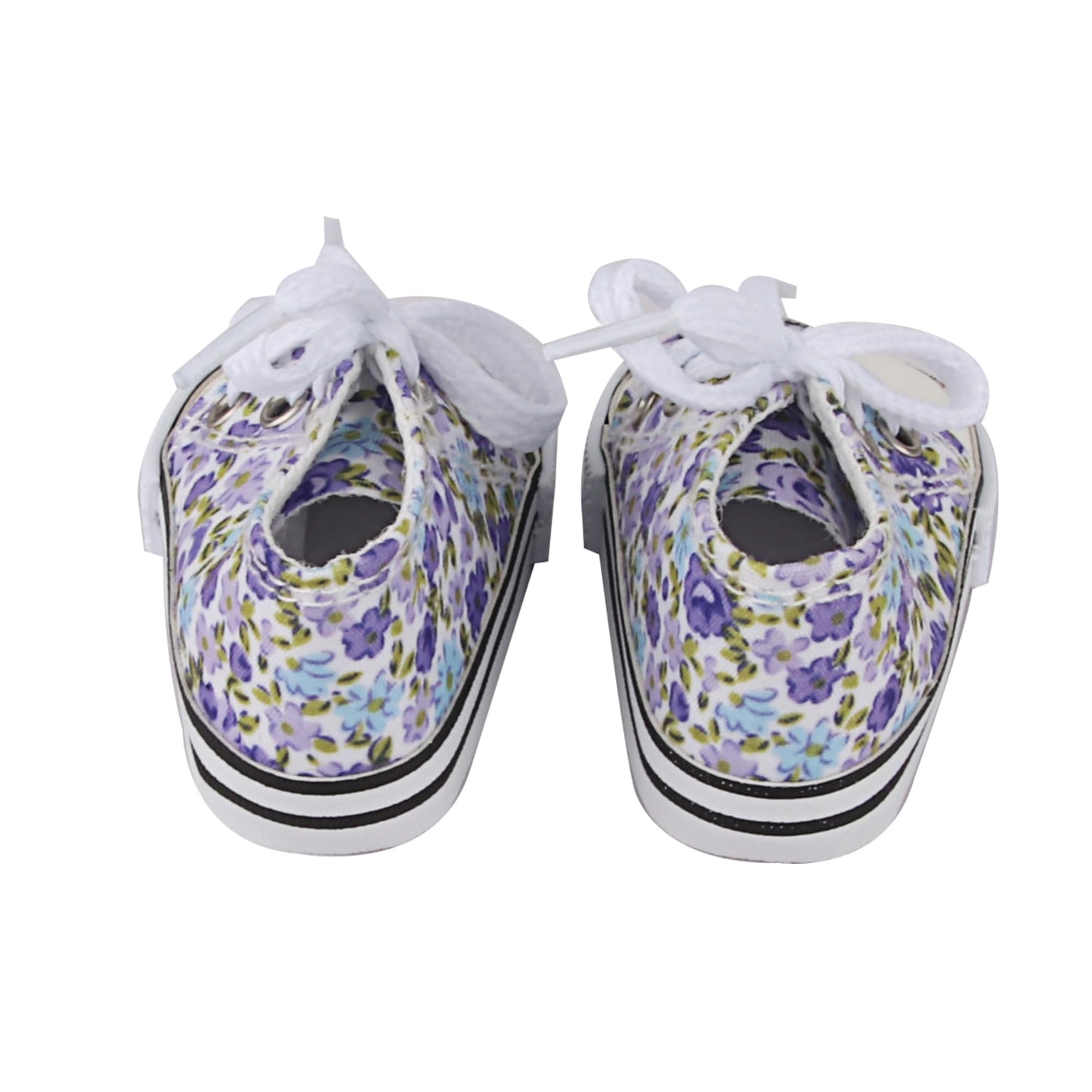 18 Inch Doll Canvas Shoes for 18 Inch American Dolls, Floral Upper and Lace Up Design, Available in 8 Patterns and Colors, for 18 Inch Girl Dolls and Other 18 Inch Doll Accessories