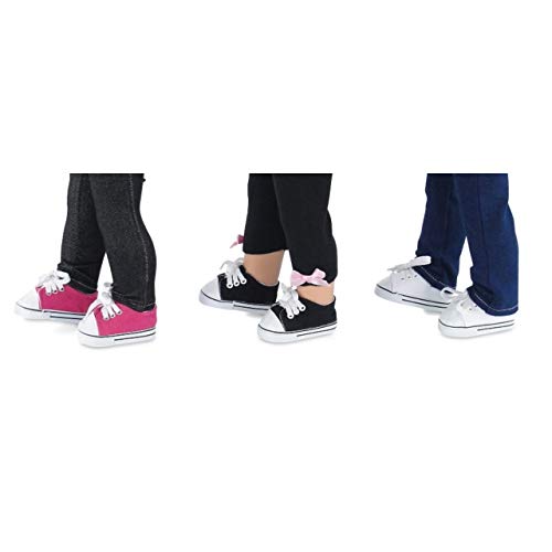14 Inch Doll Clothes Clothing Accessories | 14" Doll Shoes Value Pack 3 Pack Canvas Sneakers Gift Set | Compatible with Wellie Wishers Dolls