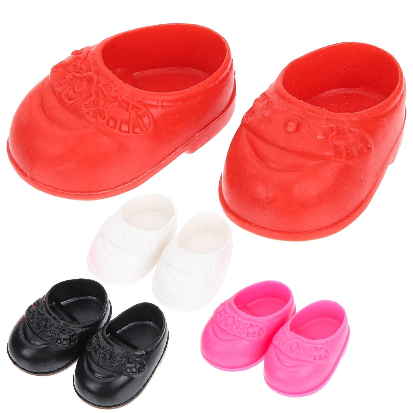 4 Pairs Doll Shoes Finger Shoes for 6 Inch Dolls - Mini Finger Shoes Girl Doll Accessories for 16cm BJD Dolls Closet