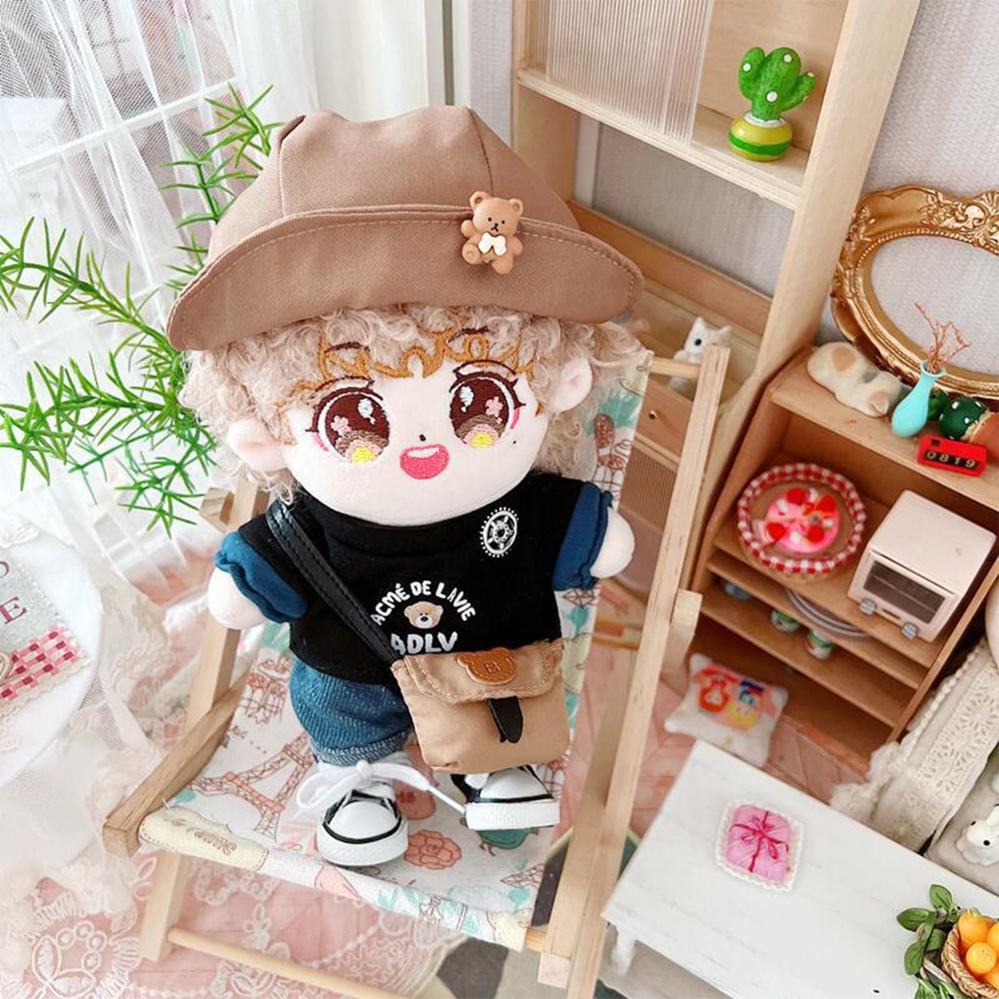 Plush Doll Clothes Set, Cute Kpop Doll Clothes for 20cm/8 inch Soft Dolls Stuffed Animals (B-5pcs)