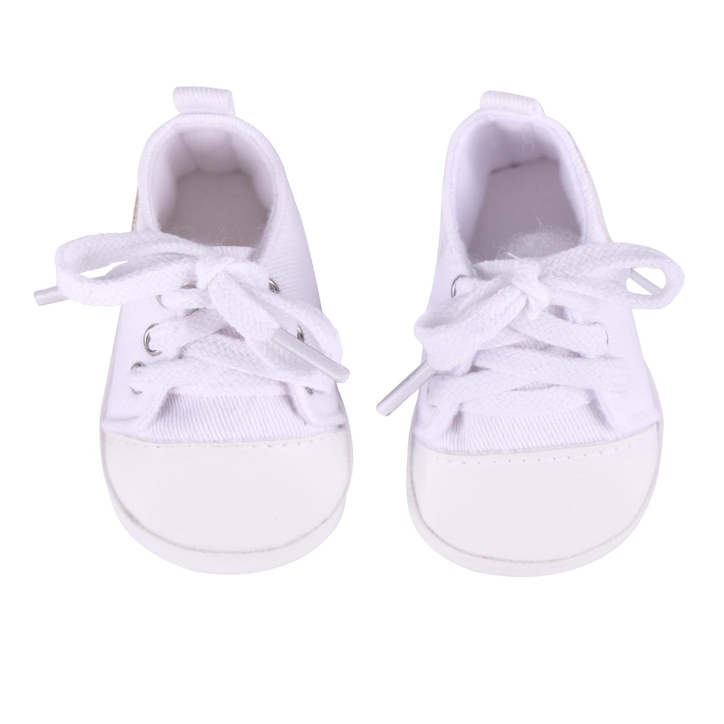 Baby Doll Shoes, 17-22 Inch Baby Doll Accessories Doll Canvas Shoes with Laces for Realistic Baby Dolls Girls & Boys, White with Letter Pattern